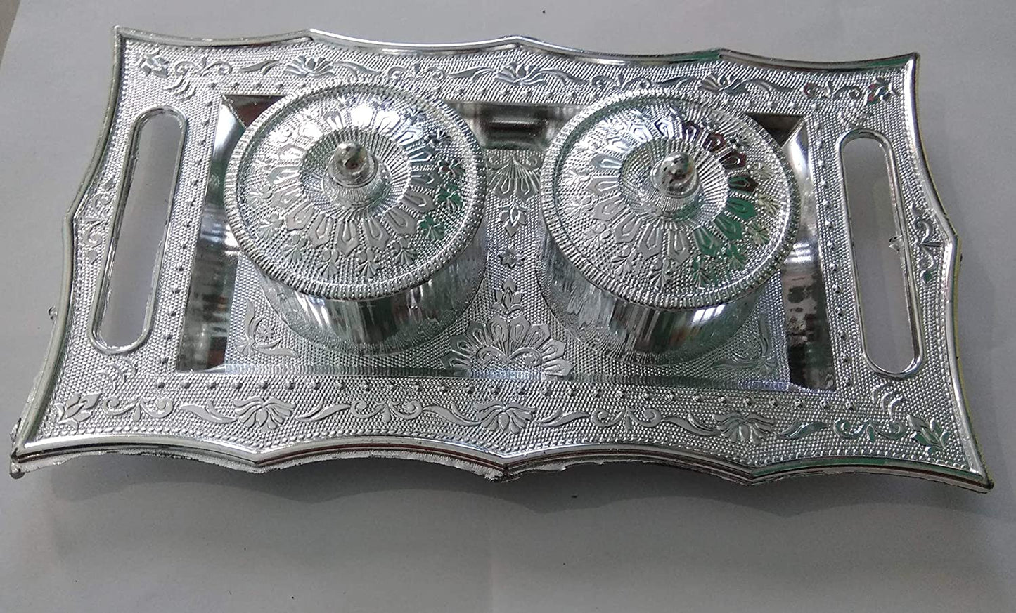 2227 Multipurpose Decorative Multi Storage Mukhwas Daniserving Tray Wukusy