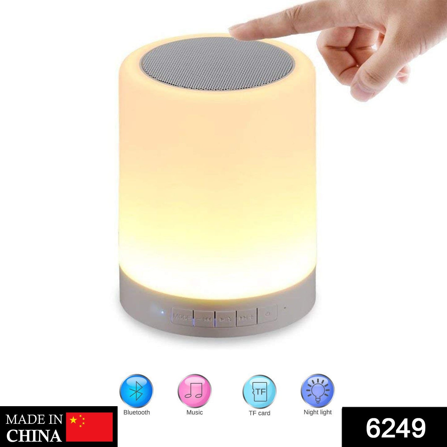 6249 Wireless Night Light Led Touch Lamp Speaker Wukusy