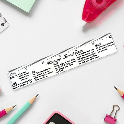 Romans Road Scripture Printed Plastic Ruler 6 Inch Wukusy