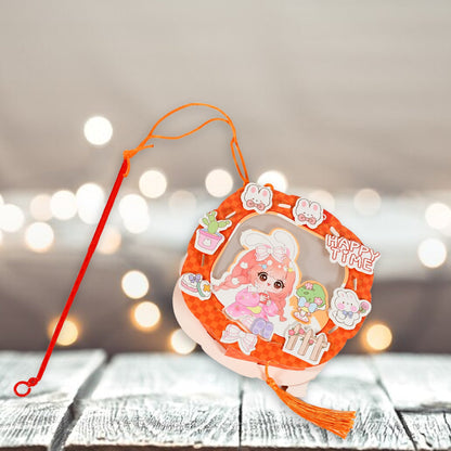 17507 Diy Traditional Lanterns Handmade Cartoon Paper Lanterns Antique Portable Lantern Hollow-out Projection Luminescent Led Lamp Diy Hanging Paper Lanterns For Festival Party Decor Wukusy