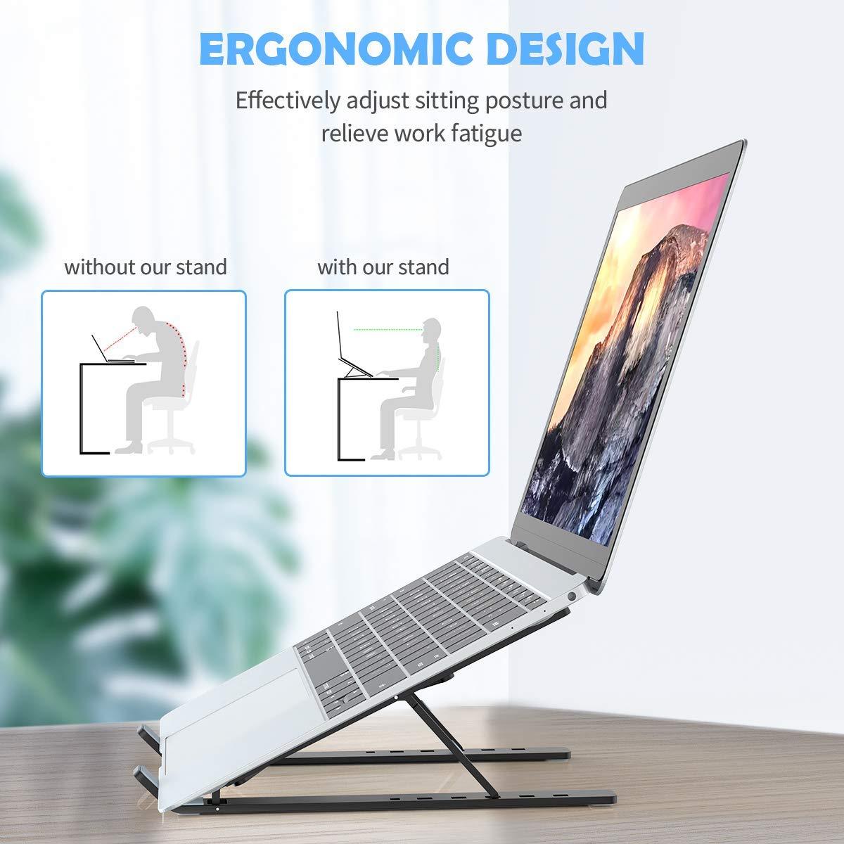 1320 Adjustable Laptop Stand Holder With Built-in Foldable Legs And High Quality Fibre Wukusy