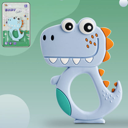 Silicone Dinosaur Teether For Baby (1 Pc  Mix Design  Color) Wukusy