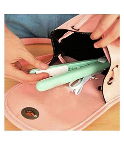 Mini Portable Electronic Hair Straightener And Curler Wukusy