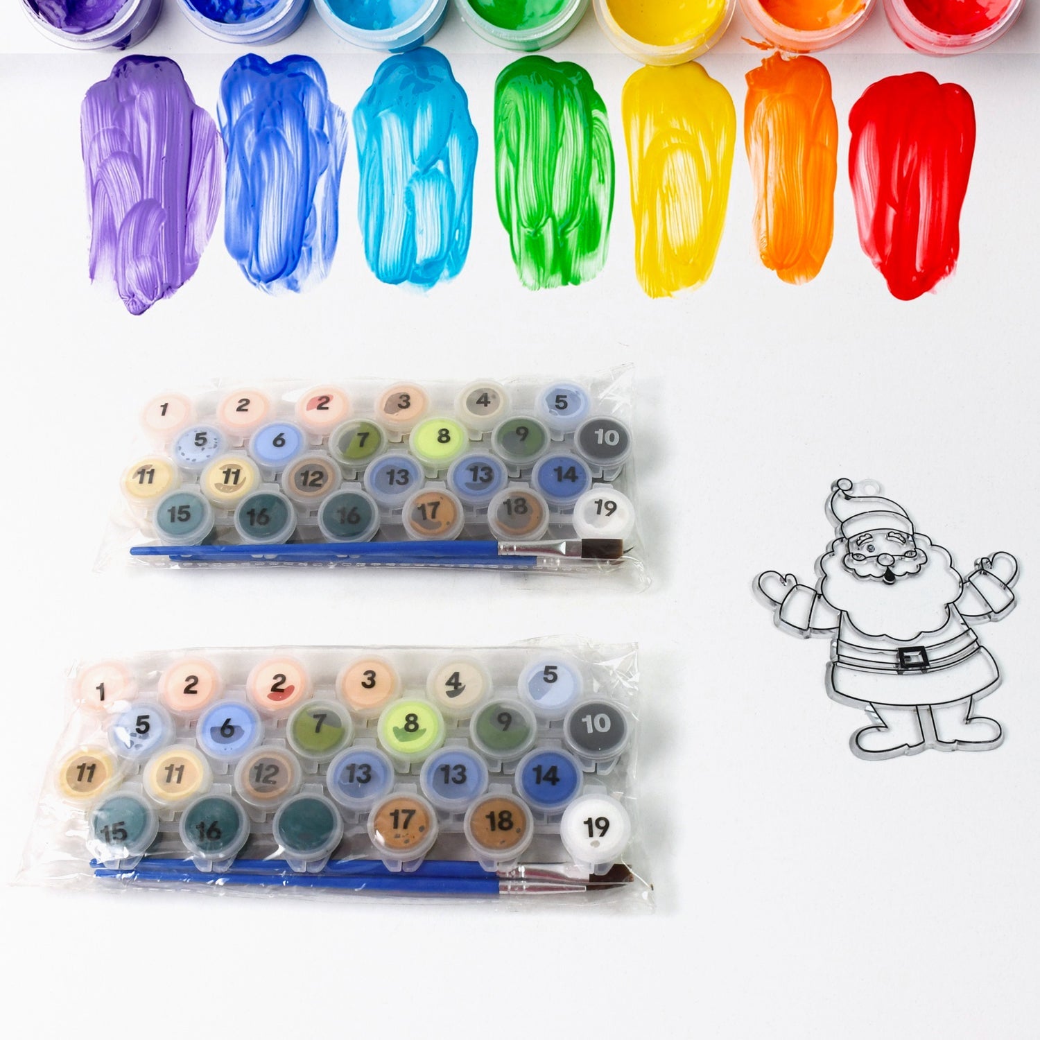 Paint By Number Kits 2 Set 19 Number Color 6 Paint Brushes (2 Set) Wukusy