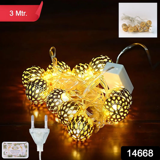 Decorative Metal Ball Led String Light (3 Meter ) Wukusy