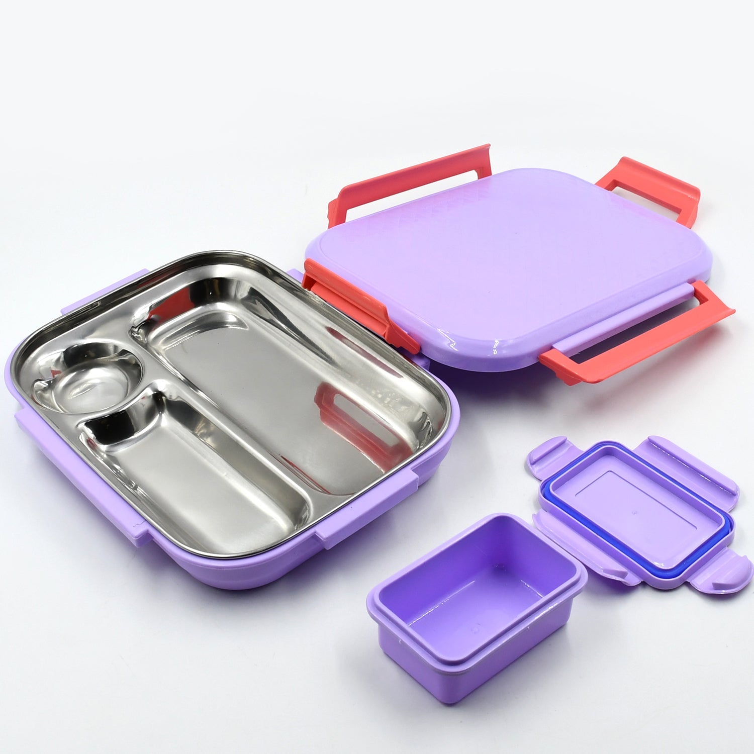 Lunch Box Plastic With Steel Plate Small Lunch Box High Quality Box For Kids School Customized Plastic Lunch Box For Girls  Boy Wukusy