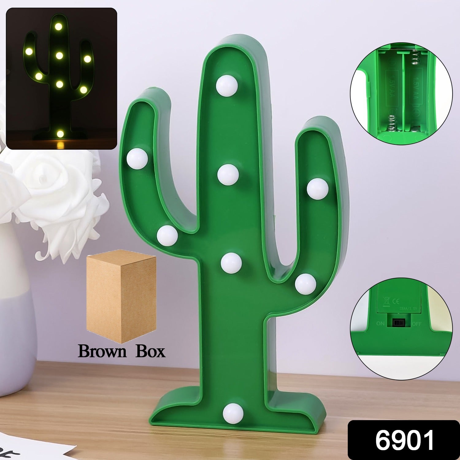 Led Cactus Light Led Desk Lamp Led Table Lamp (1 Pc  Battery Not Included) Wukusy