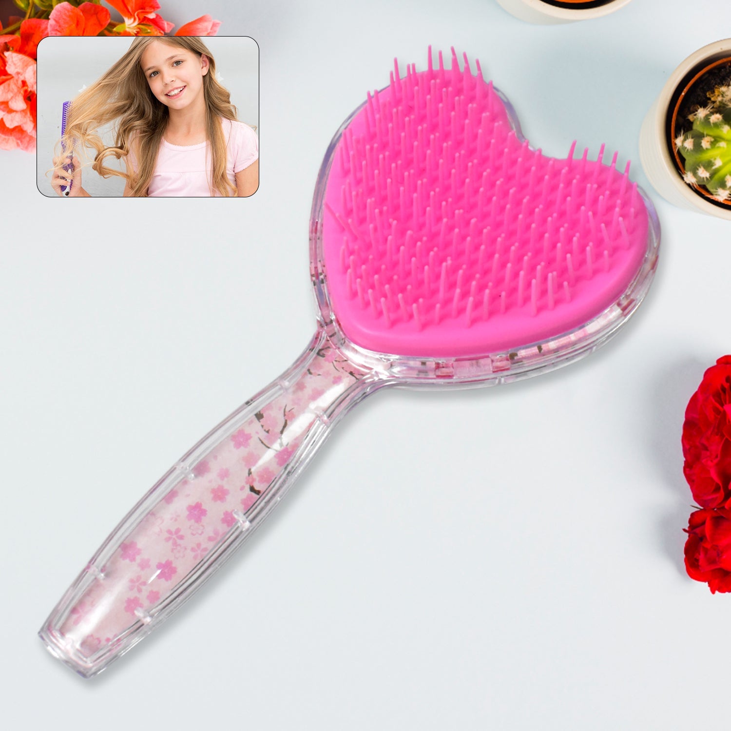Heart Shape Hair Brush Massage Shower Comb (1 Pc) Wukusy