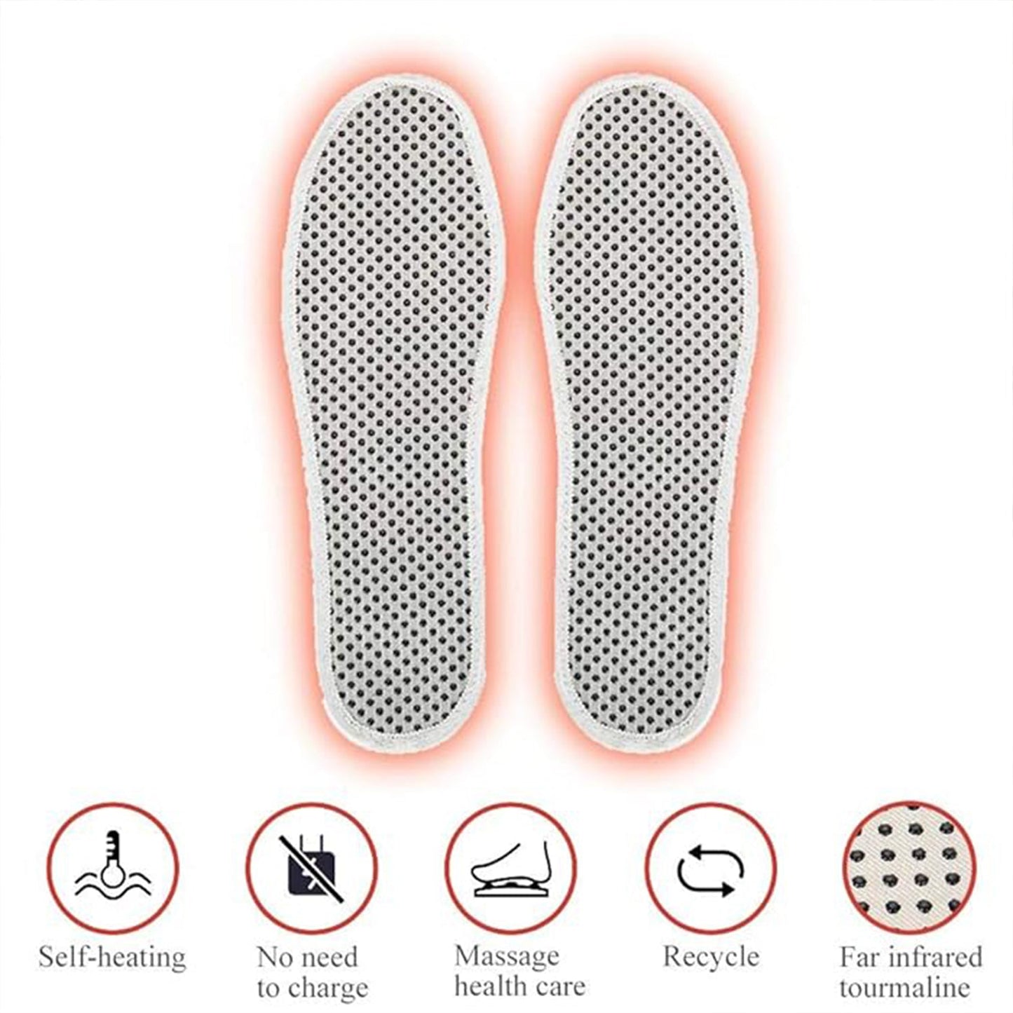 Massage Magnetic Self Heating Insole Shoe Heating Insole For Women Men - Unisex Warm Insole - Thermal Insoles - Tourmaline Self Heating Shoe Inserts - Warm Shoe Pad (1 Pair) Wukusy