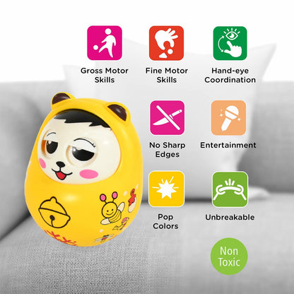 1935 Musical Roly Poly Toys For Baby  Push And Shake Wobbling Toy With Music  Tumbler Doll Toy For Babies  Sound Balancing Doll Toys For Baby Boys Girls 8+ Months Multicolor (1 Pc) Wukusy