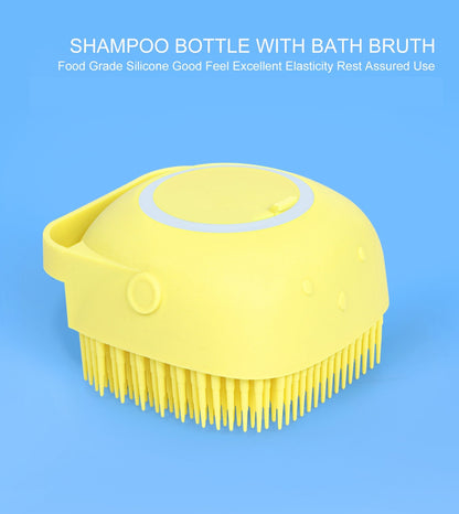 1348 Silicone Massage Bath Body Brush Soft Bristle With Shampoo Dispenser Wukusy