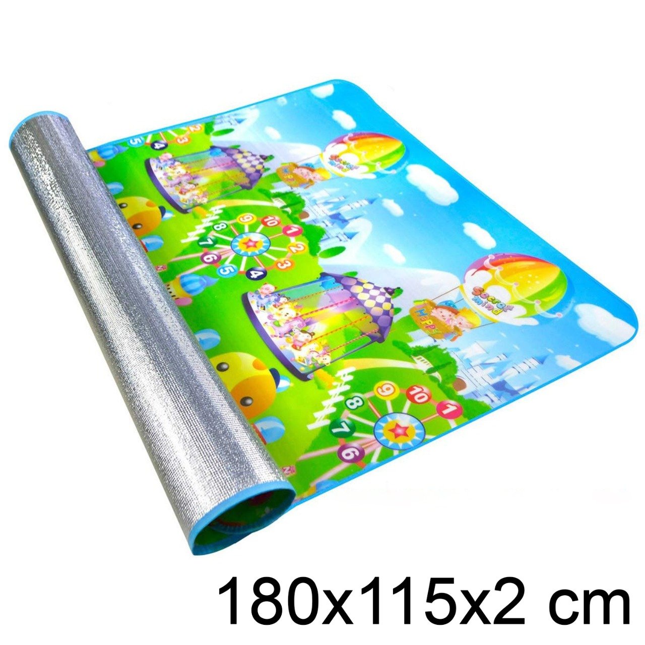 Waterproof Single Side Baby Play Crawl Floor Mat For Kids Picnic School Home (Size 180 X 115) Wukusy