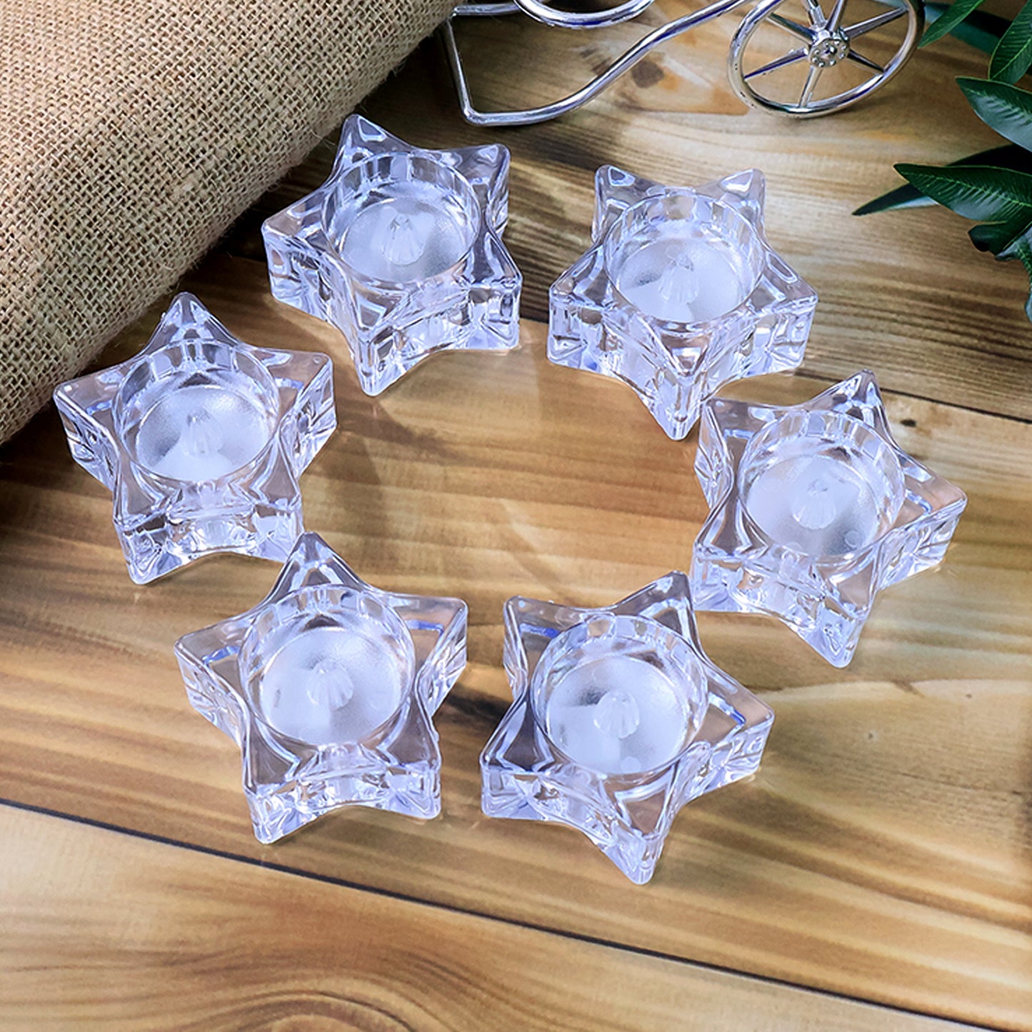 Flameless Star-shaped Led Candles (6 Pc  Set)