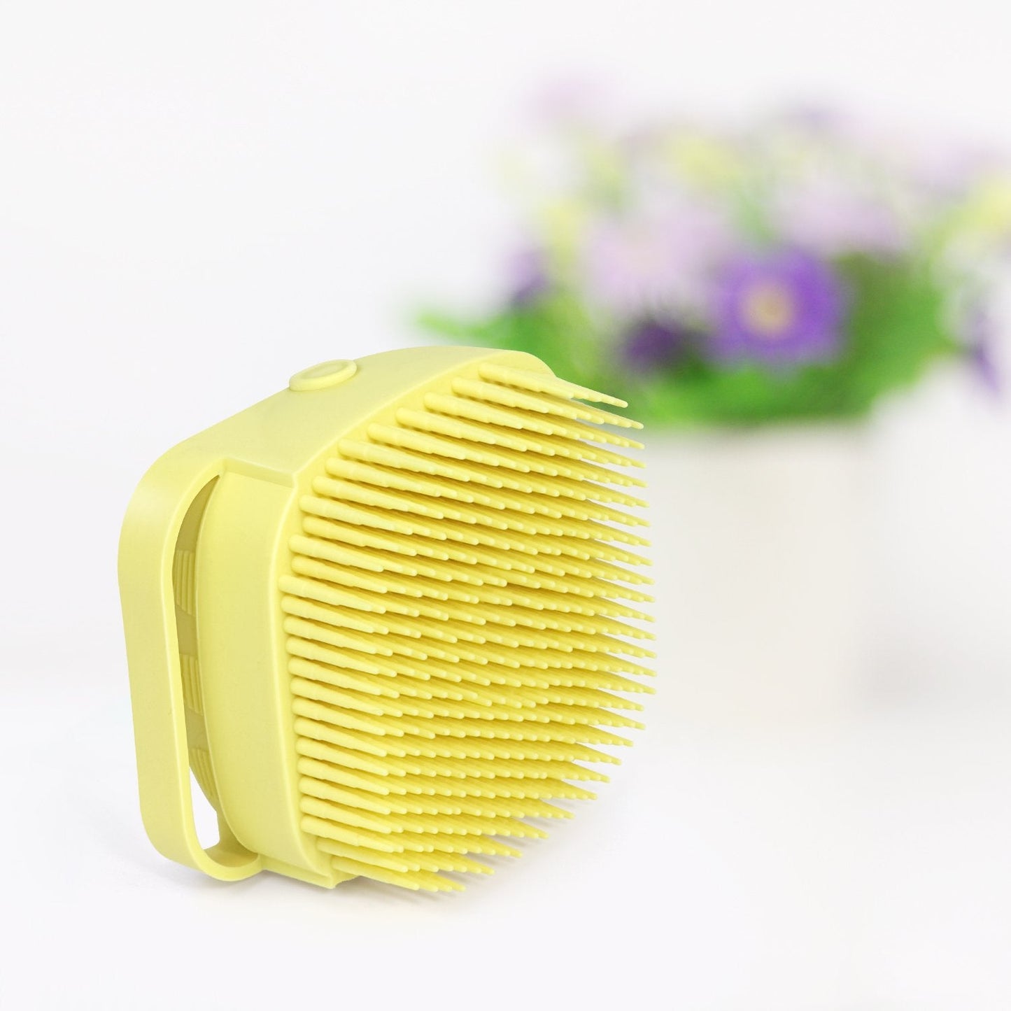 1348 Silicone Massage Bath Body Brush Soft Bristle With Shampoo Dispenser Wukusy