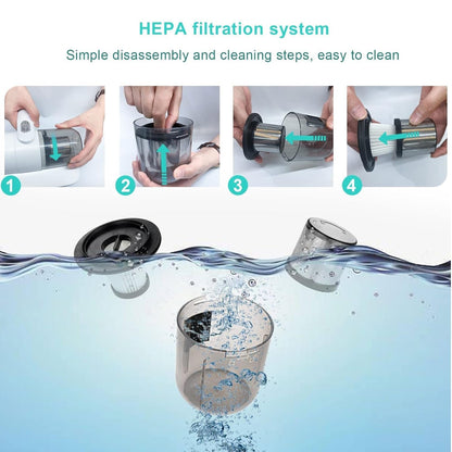 0227 Powerful Suction Portable Handheld Vacuum Cleaner - Low Noise Vacuum Cleaner For Bed - Cordless Vacuum Cleaner For Car Seat Crevices Pillows Mattresses Sofas Wireless Anti Dust And Mite Cleaner Wukusy