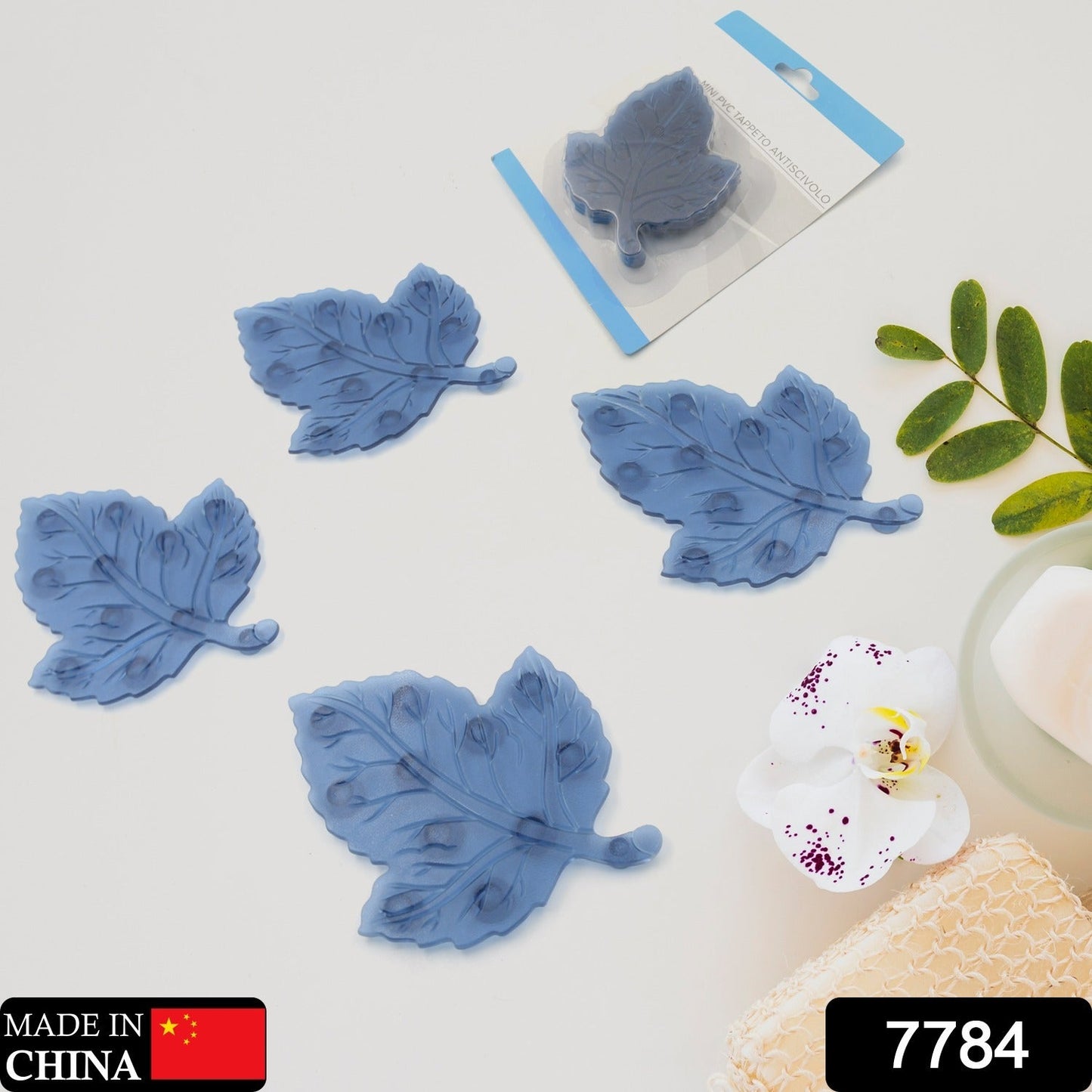 Mini  Pvc Anti-slip Bat Mat Non Slip Baby Bath Mats Mini Child Safety Anti Slip Shower Mats Star Leaf Shaped For Kids (4 Pc Set) Wukusy