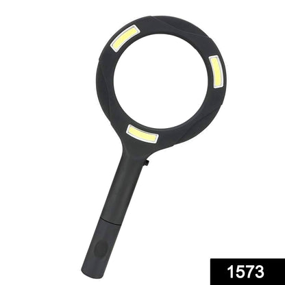 1573 Magnifying Glass With 3 Led Light 3x Power And Rubberized Handle Wukusy