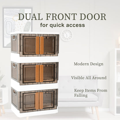 Plastic Folding Wardrobe Storage Organizer (1 Layer  1 Pc) Wukusy