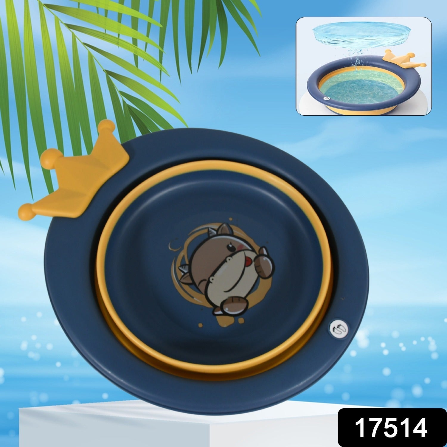 Cartoon Shape Wash Basin Space Saving Multi Function Foldable Baby Wash Basin Easy Clean Lightweight Thicken For Washing Face For Home (33x31 Cm  1 Pc) Wukusy