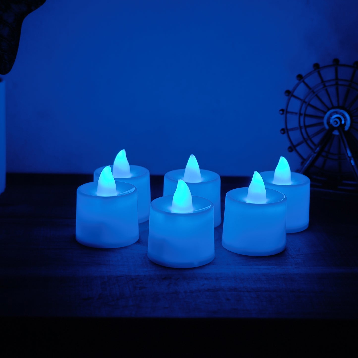 Blue Led Tea Light Candles (6 Pc)