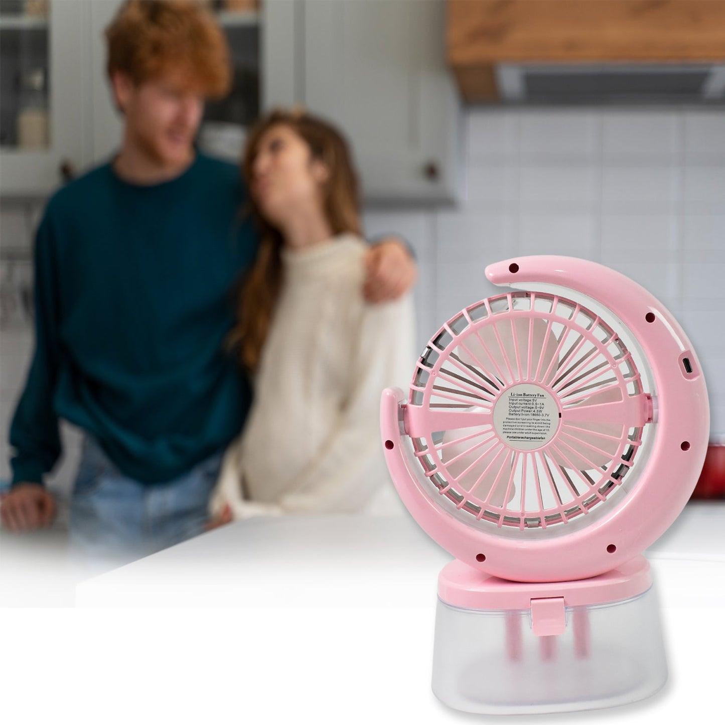 Desktop Fan - Camping Fan With Led Light Portable Humidifying Fan (1 Pc  Plug  Play Fan) Wukusy
