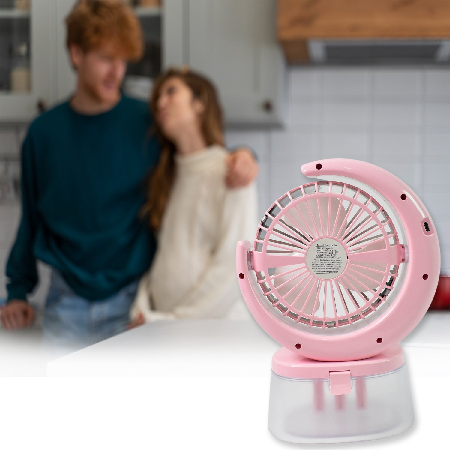 Desktop Fan - Camping Fan With Led Light Portable Humidifying Fan (1 Pc  Plug  Play Fan) Wukusy