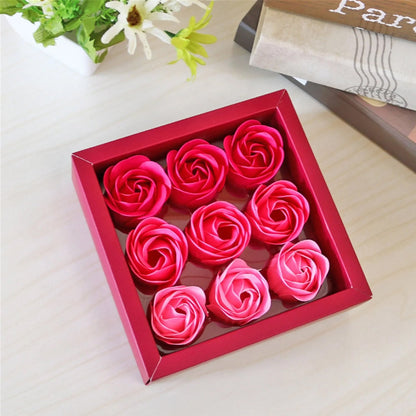 9 Pc Rose Flower Bath Soap (9 Pcs Set) Wukusy