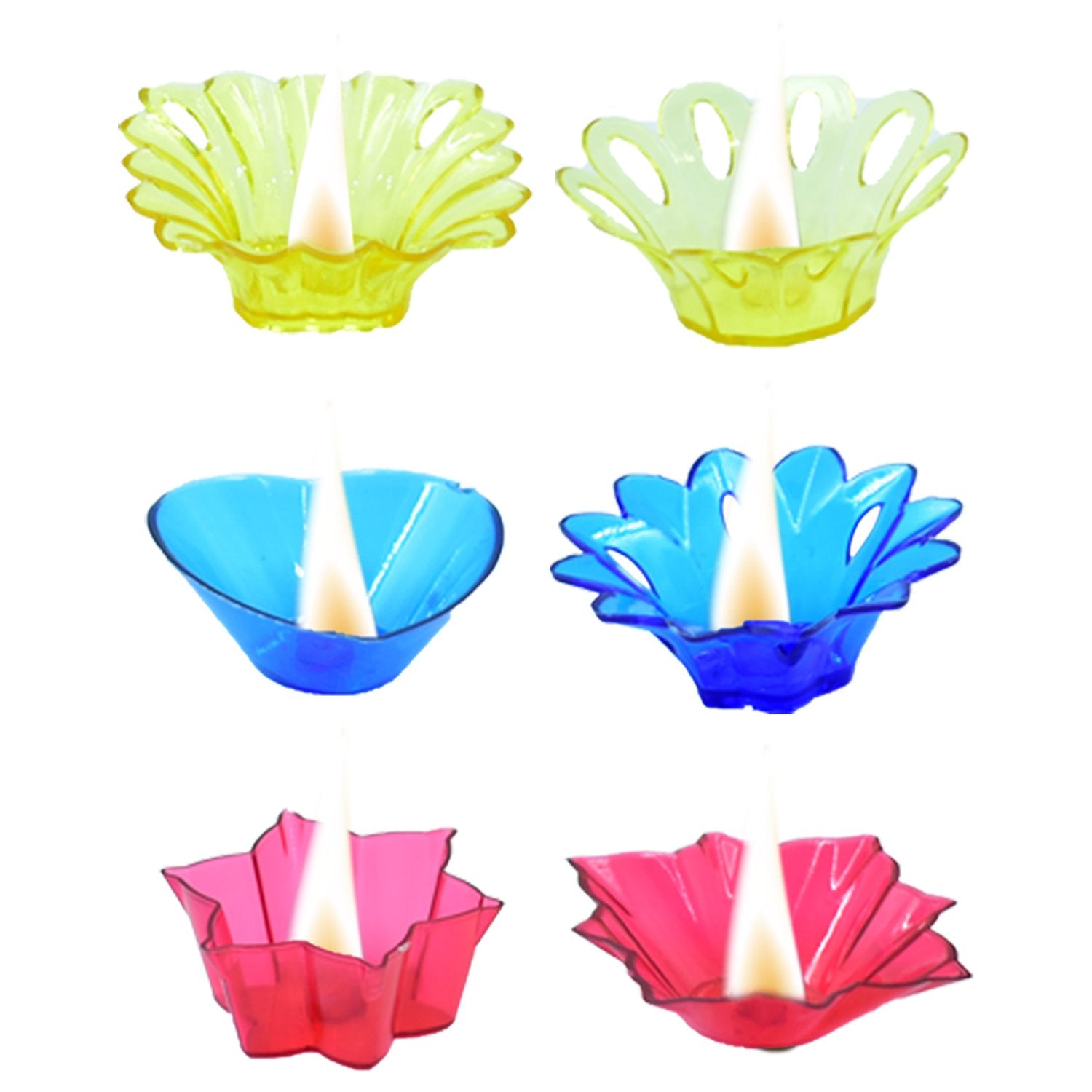 6004 Plastic Candle Cup With Multi Shape  (Multicolor) Wukusy