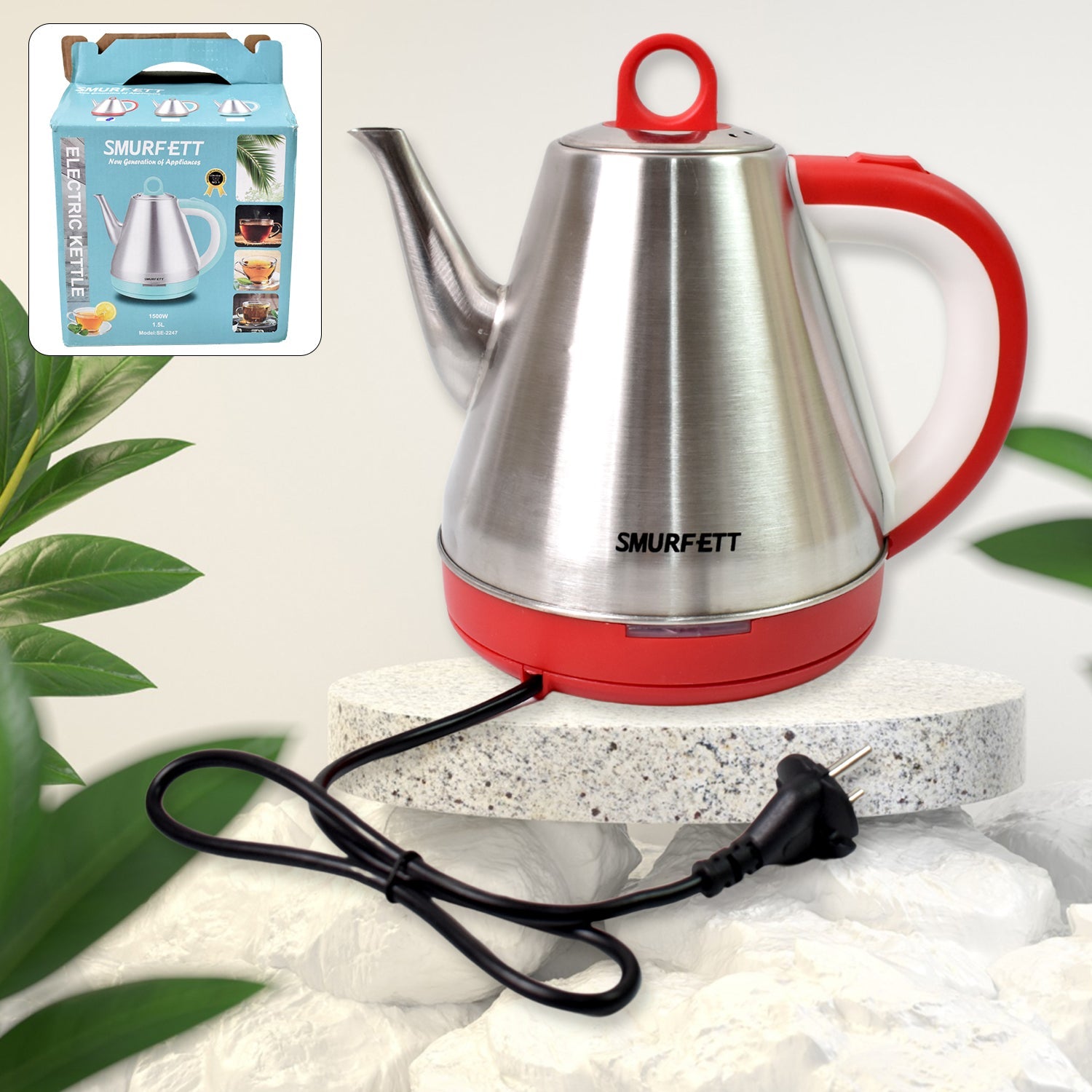 Stainless Steel Large Capacity Electric Kettle (1500w  1.5 Ltr.) Wukusy