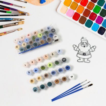 Paint By Number Kits 2 Set 19 Number Color 6 Paint Brushes (2 Set) Wukusy