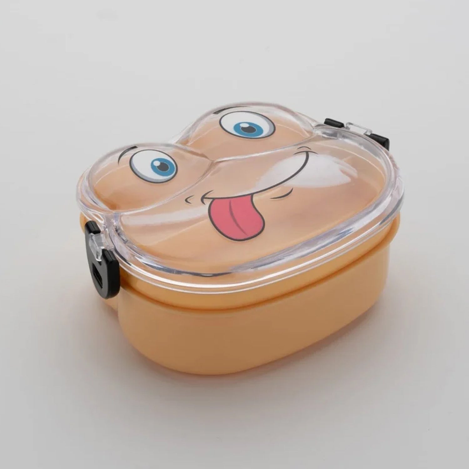 Double Layer Froggy Shape Lunch Box With Spoon (1 Pc  Mix Color) Wukusy
