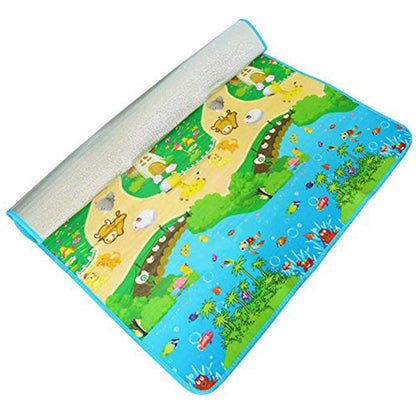Waterproof Single Side Baby Play Crawl Floor Mat For Kids Picnic School Home (Size 180 X 115) Wukusy