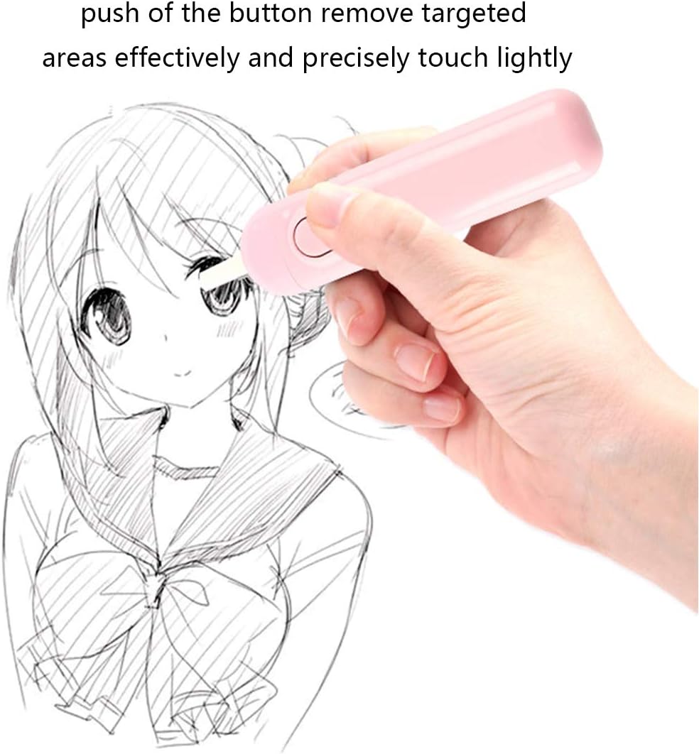 4189 Electric Eraser Kit Automatic Pencil Eraser Battery Operated With 10 Eraser Refills Suitable For Use With Graphite Pencils Drawing Painting Sketching Drafting Supplies Stationery Child Gifts (Battery Not Included) Wukusy