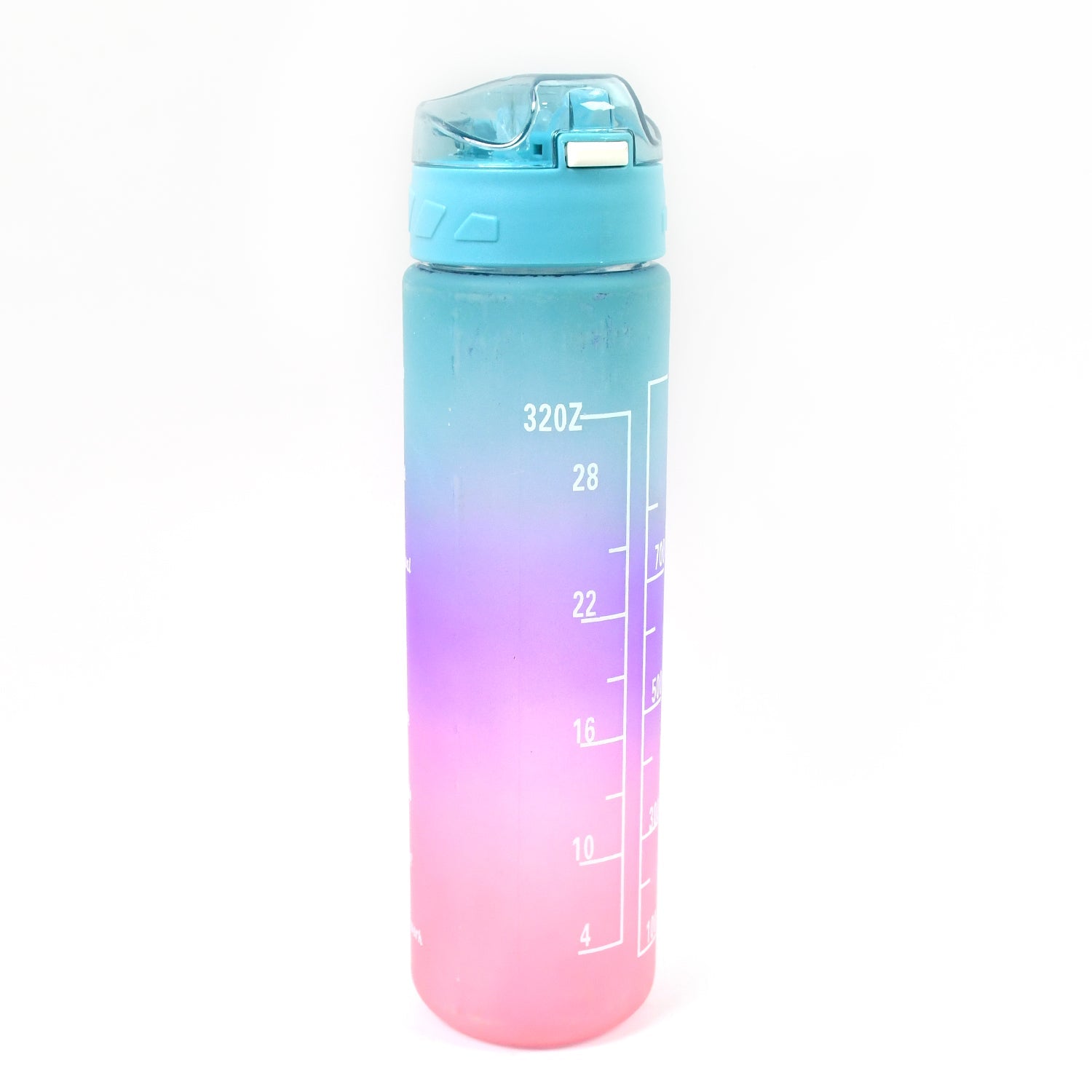 Plastic Colorful Motivational Water Bottle With Straw (900 Ml) Wukusy