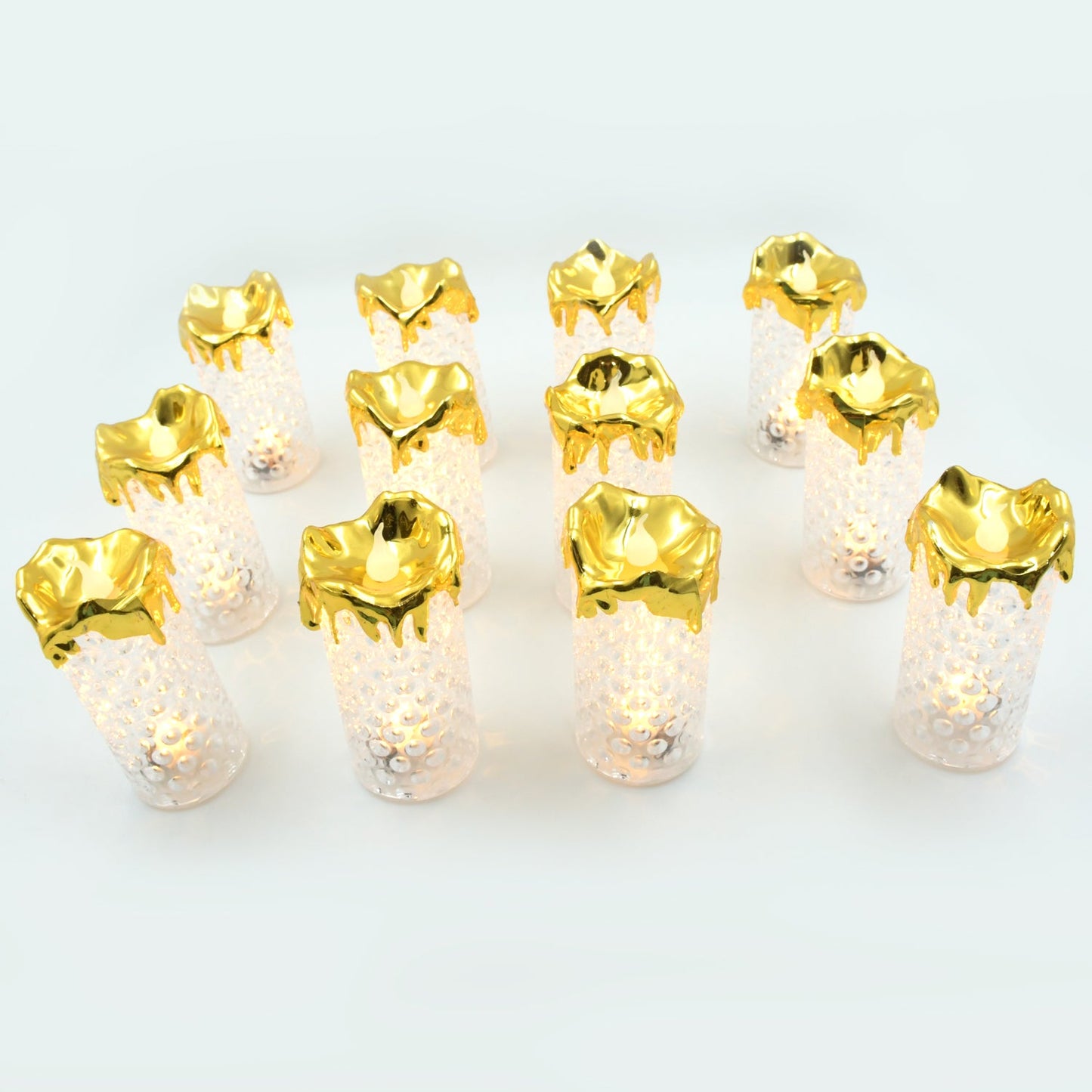 8441 Gold Flameless Candles Led Light Flameless And Smokeless Decorative Candles Led Tea Light Candle Perfect For Gifting Home Diwaliwedding Christmas Crystal Candle Lights Table Decorations (12 Pc Moq) Wukusy