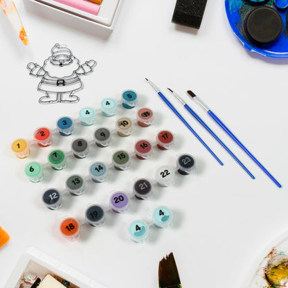 Paint By Number Kits 2 Set 24 Number Color 6 Paint Brushes (2 Set) Wukusy