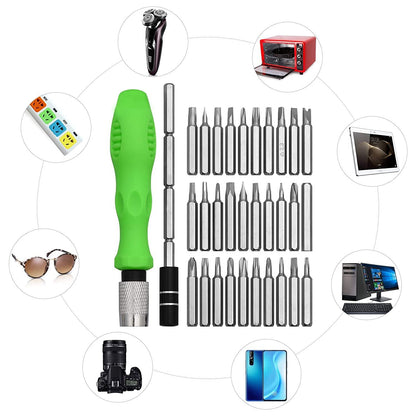 32 In 1 Mini Screwdriver Bits Set With Magnetic Flexible Extension Rod Wukusy