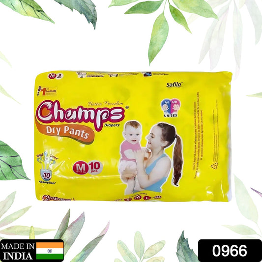 Medium Champs Dry Pants Style Diaper- Medium (10 Pcs) Best For Travel  Absorption Champs Baby Diapers Champs Soft And Dry Baby Diaper Pants (M 10 Pcs ) Wukusy