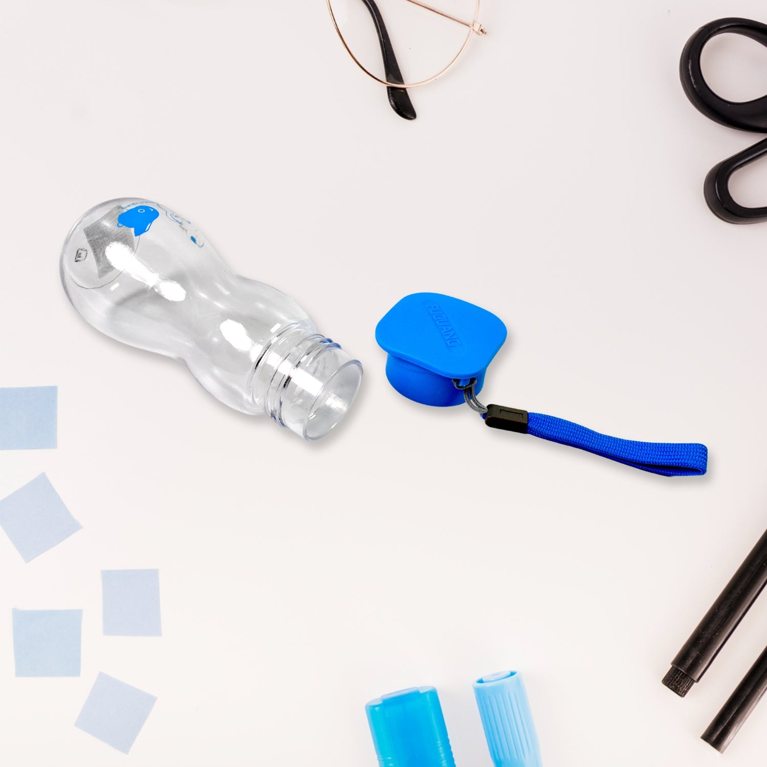 Transparent Travel Portable Water Bottle With Carry Straps (280 Ml  1 Pc) Wukusy