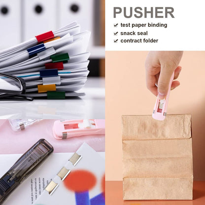 Portable Paper Clamp With 8 Pcs Clip Dispenser Handheld Paper Fast Clam (1 Set) Wukusy