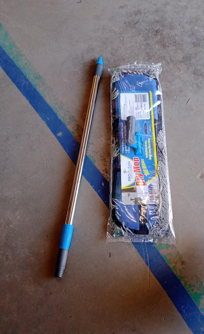 Wet And Dry Cotton Pad Floor Mop With Long Aluminium Handle (1 Pc  Large) Wukusy