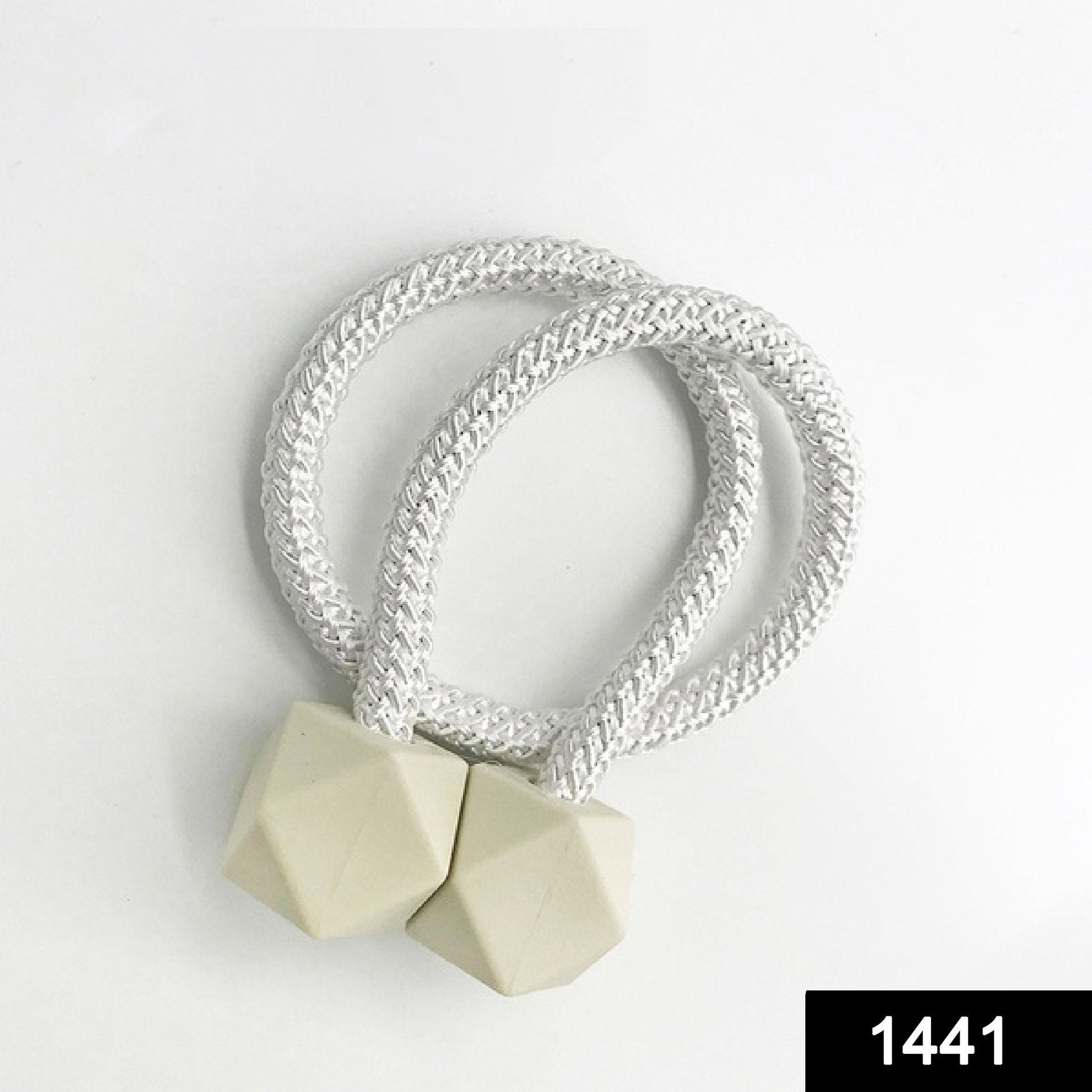 1441 Hexagonal Magnetic Braided Rope Drapery Window Curtains Loop Binding Ties Buckle (2 Pc) Wukusy