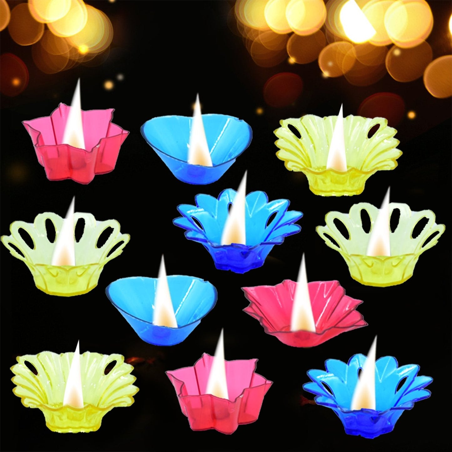 6004 Plastic Candle Cup With Multi Shape  (Multicolor) Wukusy