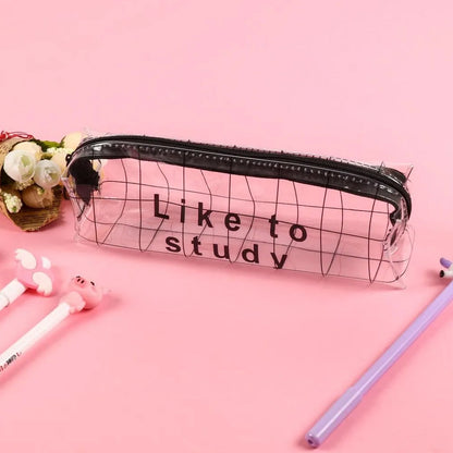 Plastic Transparent Pencil Pouch With Zipper (1 Pc) Wukusy