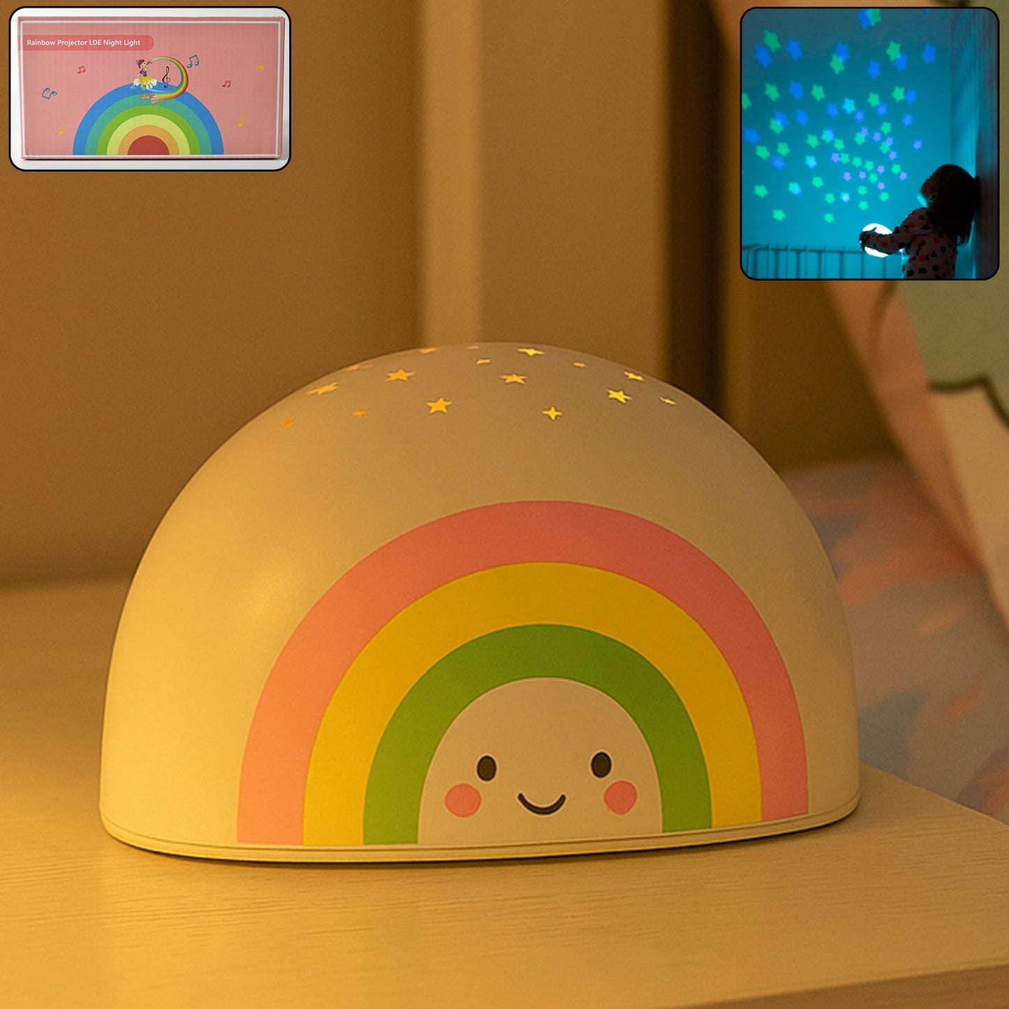Rainbow Projector Led Night Light For Kids (1 Pc) Wukusy