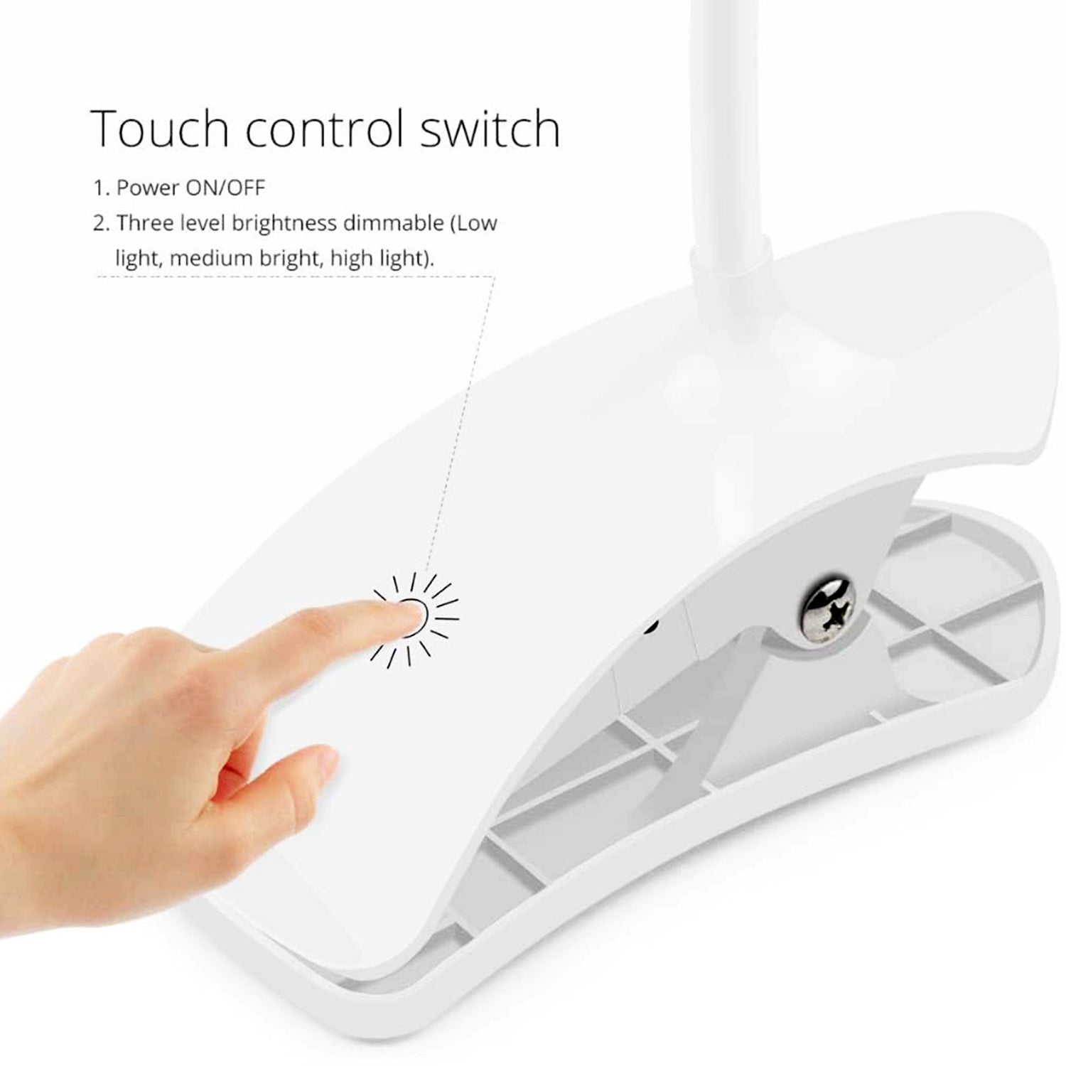 0271 Desk Lamp Adjustable Gooseneck Usb Rechargeable 3 Modes Of Lighting Reading Lamp For Dorm White Study Desk Lamp Suitable For Girls College Bedroom Reading Wukusy