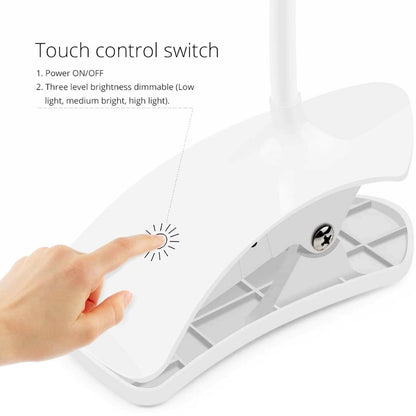 0271 Desk Lamp Adjustable Gooseneck Usb Rechargeable 3 Modes Of Lighting Reading Lamp For Dorm White Study Desk Lamp Suitable For Girls College Bedroom Reading Wukusy