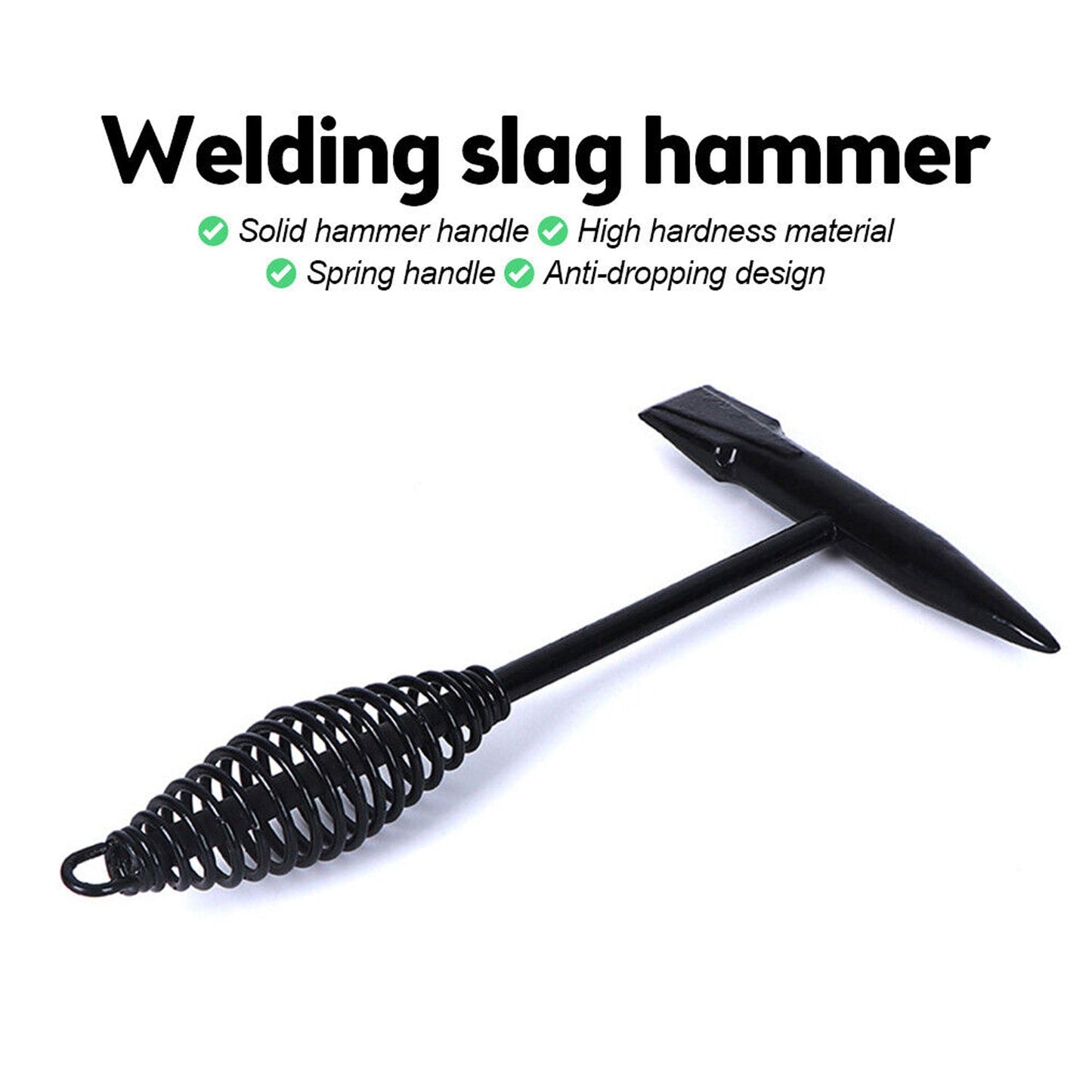 Welding Slag Removal Tool  Chipping Hammer With Coil Spring Handle Mufti Functional For Cleaning Removing Slag Industrial Weld Slag Spatter Removal Tool Welding Hammer For Machinery Electrician (1 Pc ) Wukusy