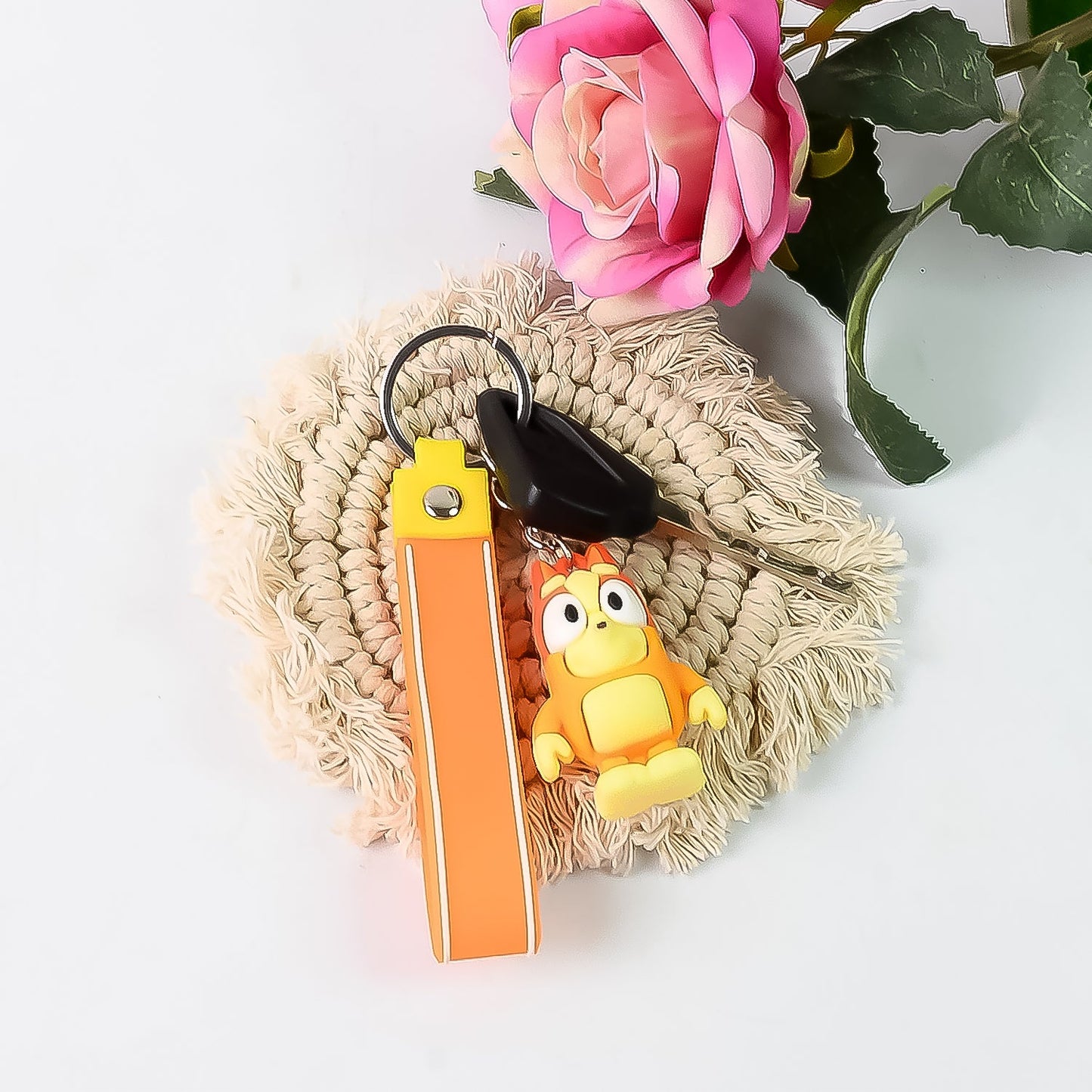 Cute Cartoon Silicone 3d Key Chain With Metal Hook  Strap (Pack Of 1) Wukusy