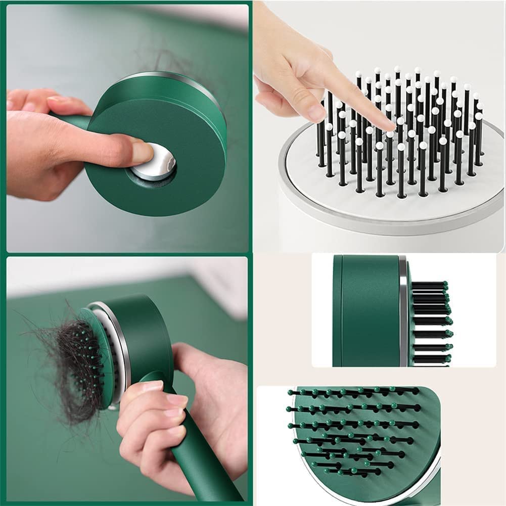 6034 Air Cushion Massage Brush Airbag Massage Comb With Long Handle Self-cleaning Hair Brush Detangling Anti-static For All Hair Wukusy